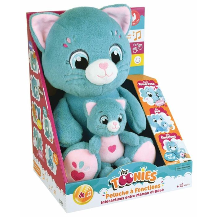 Jemini Peluche Suave Mamá Gata Interactiva con Cría TOONIES JEM3298060244985 +/- 26 cm 6 Funciones 11