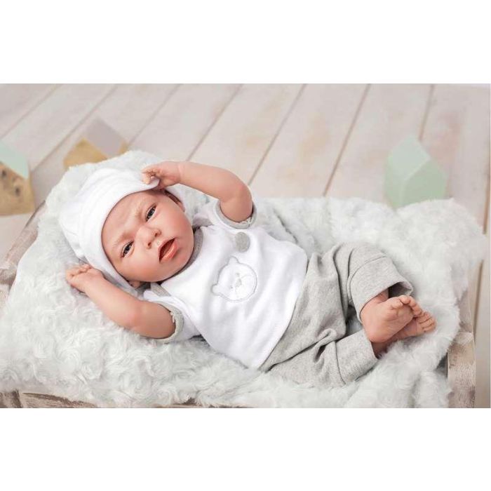 Muñecas Arias Muñeca Elegance Dafne 40 cm con cuerpo blanco, traje gris y cojin (muñeco con peso) 2 Muñecas Arias Muñeca Elegance Dafne 40 cm con cuerpo blanco, traje gris y cojin (muñeco con peso) 2