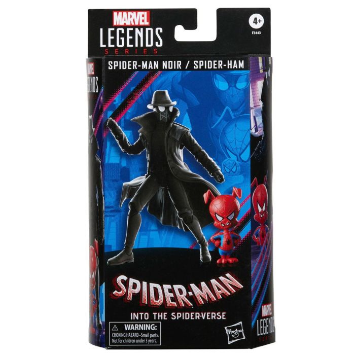 HASBRO Set 2 figuras Spiderman Noir y Spider-Ham Marvel Legends Spiderman Into the Spider-Verse 15cm articuladas 60 Aniversario