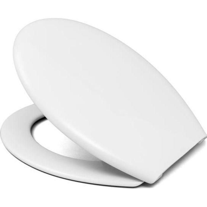 CEDO Asiento de inodoro Rio Beach universal blanco ligero de polipropileno para inodoro estándar, montaje rápido, 46x38.3x4.9cm CEDO Asiento de inodoro Rio Beach universal blanco ligero de polipropileno para inodoro estándar, montaje rápido, 46x38.3x4.9cm