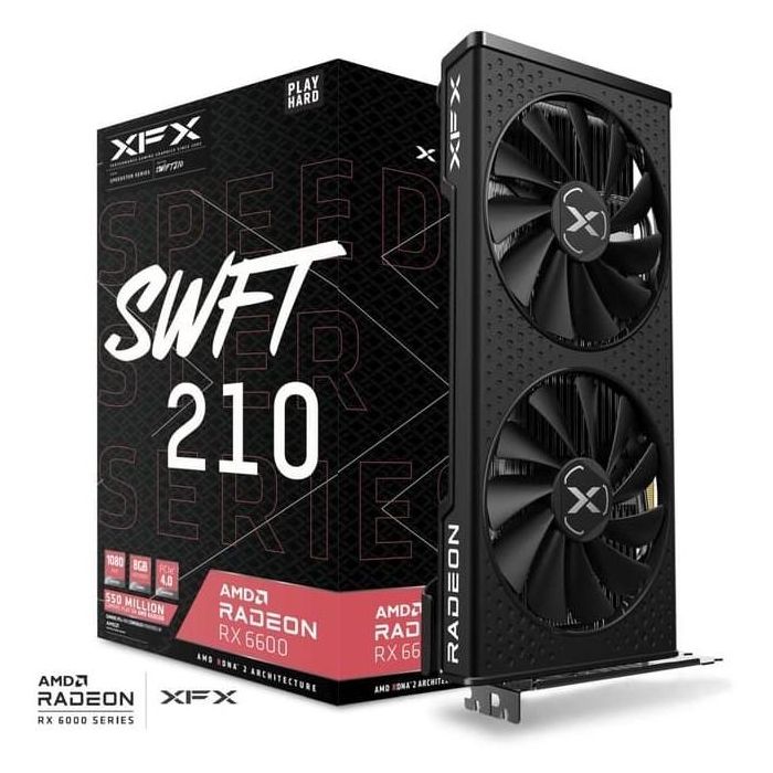 Tarjeta Gráfica XFX RX-66XL8LFDQ AMD Radeon RX 6600 8 GB GDDR6 5 Tarjeta Gráfica XFX RX-66XL8LFDQ AMD Radeon RX 6600 8 GB GDDR6 5