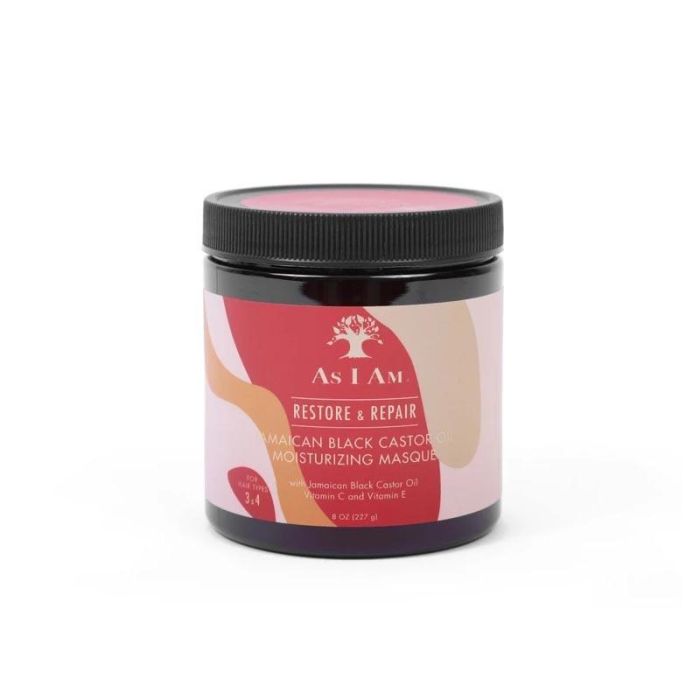 As I Am Restore & Repair Mascarilla Hidratante para Cabello Rizado, Desenreda y Da Brillo con Aceite de Ricino Negro 227g