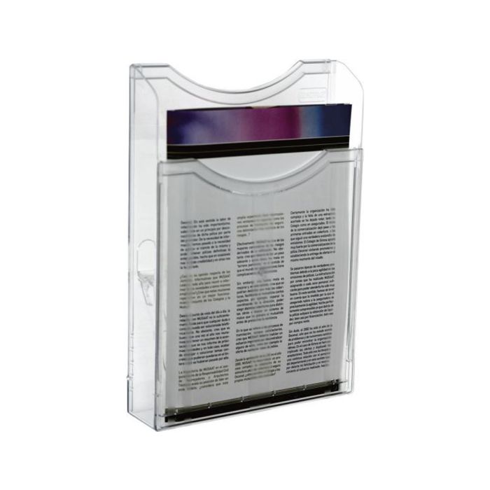 Expositor Mural Archivo 2000 Din A4 Vertical 1 Compartimento Cristal Transparente 300x235x35 mm