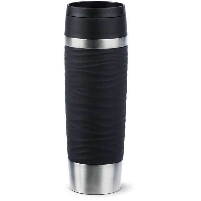 Emsa TRAVEL MUG Waves Grande Thermobecher (schwarz/edelstahl, 0,5 Liter) 0 Emsa TRAVEL MUG Waves Grande Thermobecher (schwarz/edelstahl, 0,5 Liter) 0