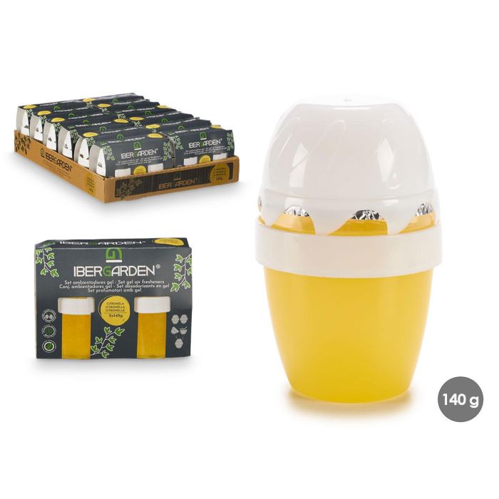 Ibergarden Set de 2 Ambientadores en Gel de 140gr Citronella, 14x9.5x7 cm (24 Unidades) Ibergarden Set de 2 Ambientadores en Gel de 140gr Citronella, 14x9.5x7 cm (24 Unidades)