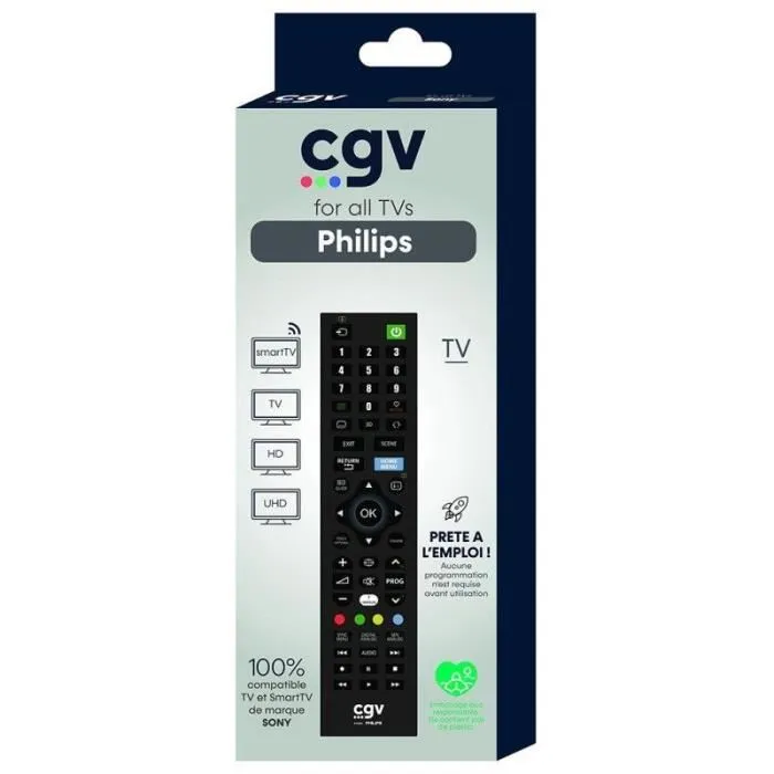 CGV Mando a distancia de repuesto CGV3322103009405 para televisores Philips - Sin programación - Listo para usar 1