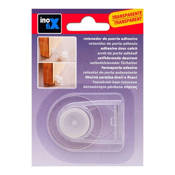 Inofix Tope y retenedor pinza adhesivo transparente 27 x 40 x 40 mm para puertas de interior 1 Inofix Tope y retenedor pinza adhesivo transparente 27 x 40 x 40 mm para puertas de interior 1