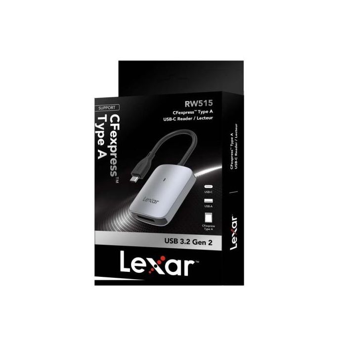 Lexar LRW515U-RNHNG Lector Profesional de Tarjetas CFexpress Tipo A USB 3.2 Gen2 USB-A y USB-C, 900MB/s 8K, Soporta 1TB Lexar LRW515U-RNHNG Lector Profesional de Tarjetas CFexpress Tipo A USB 3.2 Gen2 USB-A y USB-C, 900MB/s 8K, Soporta 1TB