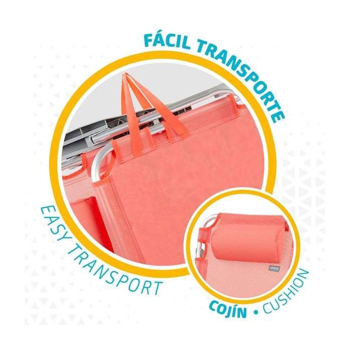 Silla playa plegable aluminio 5 posiciones flamingo 48x46x84 cm con cojin y asa. 4 Silla playa plegable aluminio 5 posiciones flamingo 48x46x84 cm con cojin y asa. 4