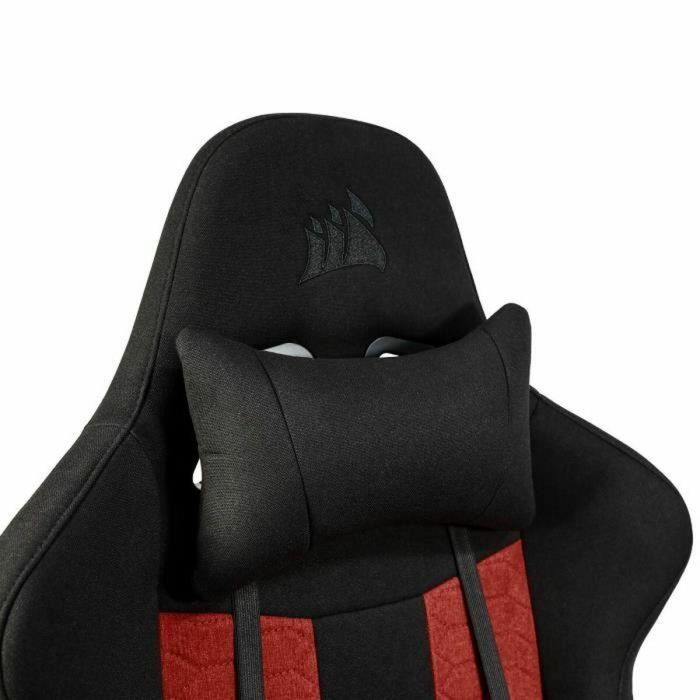 CORSAIR - Silla de Oficina - Sillón gaming - TC100 RELAXED - Tela - Ergonómica - Reposabrazos ajustables - Negro/Rojo (CF-9900014-WW) 2