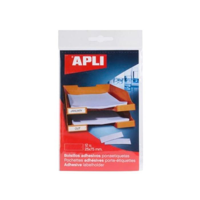 Apli Bolsillos Adhesivos Portaetiquetas 25x75 mm Bolsa De 12 Transparente Apli Bolsillos Adhesivos Portaetiquetas 25x75 mm Bolsa De 12 Transparente