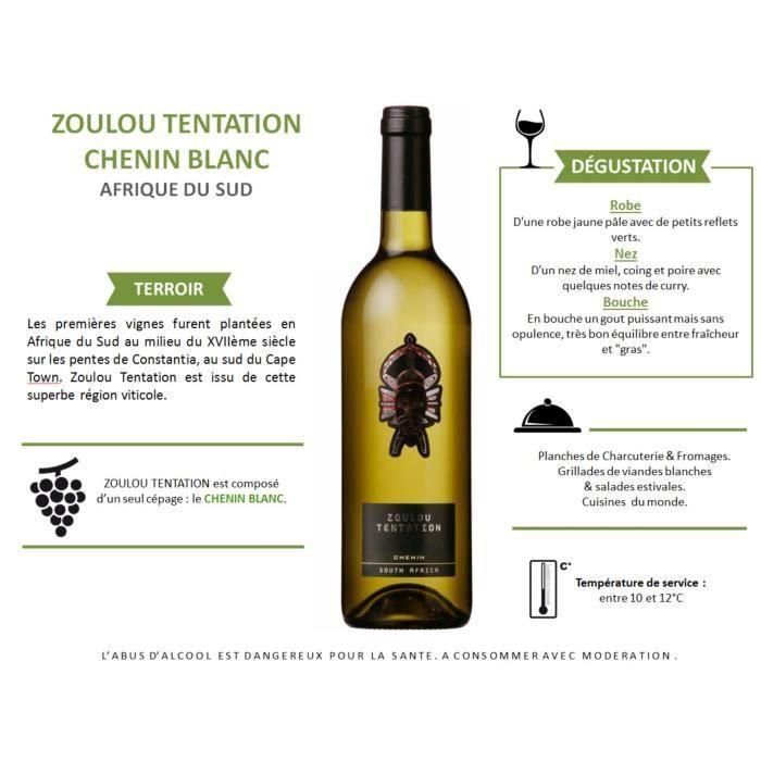 Zoulou Tentation Chenin - Vino blanco de Sudáfrica 2