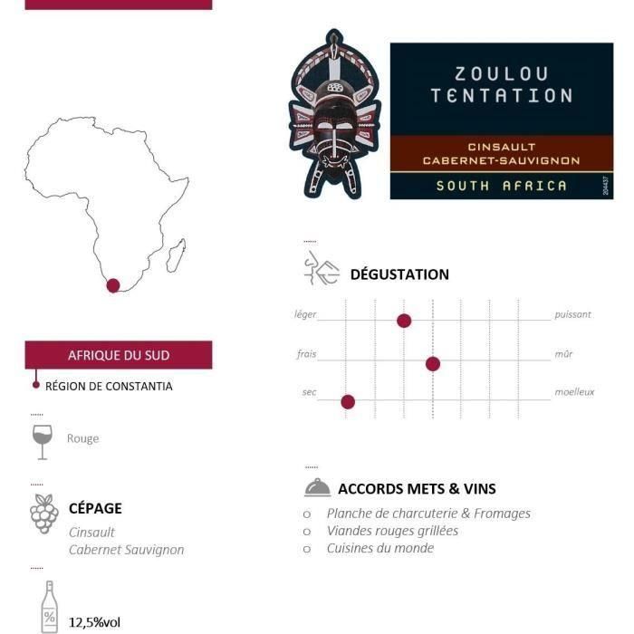 Zoulou Tentation Pinotage - Vino tinto de Sudáfrica 3