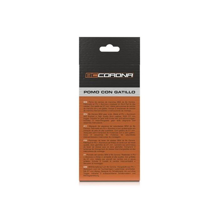 Pomo de la Palanca de Cambio BC Corona POM30165 Piel Con Gatillo Negro (27 mm) 3 Pomo de la Palanca de Cambio BC Corona POM30165 Piel Con Gatillo Negro (27 mm) 3