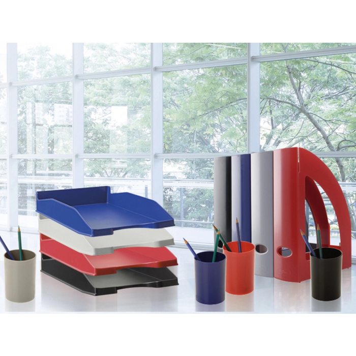 Archivo 2000 Cubilete Portalapices 2000 Rojo Opaco Plastico 100% Reciclado Diametro 75 mm Alto 105 mm 2