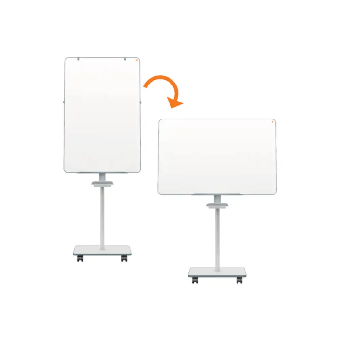 Nobo Pizarra de conferencia magnética doble cara con ruedas, blanca, 680x1040 mm 3