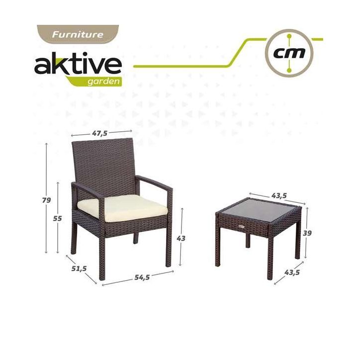 Conjunto de 2 sillones (54,5x56x79 cm) y mesita (43,5 x 39 cm) aktive 4 Conjunto de 2 sillones (54,5x56x79 cm) y mesita (43,5 x 39 cm) aktive 4