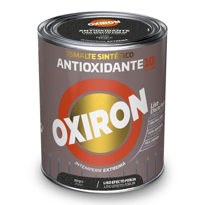 Esmalte sintético metálico antioxidante oxiron negro liso efecto forja 250 ml titan 5809096