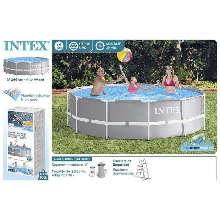 Piscina prism frame con depuradora capacidad 8592 litros 366x99 cm 3 Piscina prism frame con depuradora capacidad 8592 litros 366x99 cm 3
