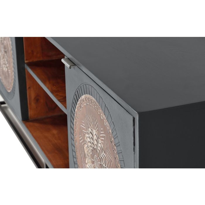 Giner y Colomer Mueble TV Mango y Metal Gris/Marrón 150 cm 2 Giner y Colomer Mueble TV Mango y Metal Gris/Marrón 150 cm 2