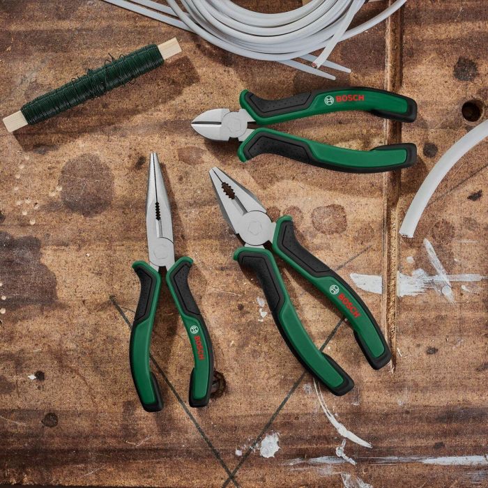 Bosch BOS4059952655857 Juego de 3 Alicates Universales, Punta Larga, Corte Diagonal - Duraderos y Ergonómicos 2 Bosch BOS4059952655857 Juego de 3 Alicates Universales, Punta Larga, Corte Diagonal - Duraderos y Ergonómicos 2