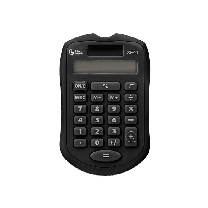 Liderpapel xf43 Calculadora de Bolsillo 8 Dígitos Solar y Pilas Color Negro 94x59,5x10,5mm 3
