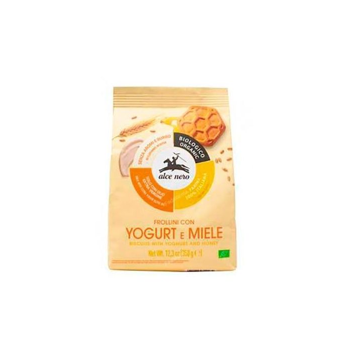 ALCE NERO Galletas de Trigo con Yogur y Miel, Bio, Sin Grasas Hidrogenadas, Aceite de Oliva Virgen Extra 350g