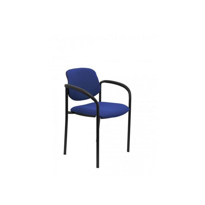 Silla Piqueras Y Crespo Villalgordo Confidente Brazos Fijos Chasis Negro Asiento Y Respaldo Tapizados Bali Azul