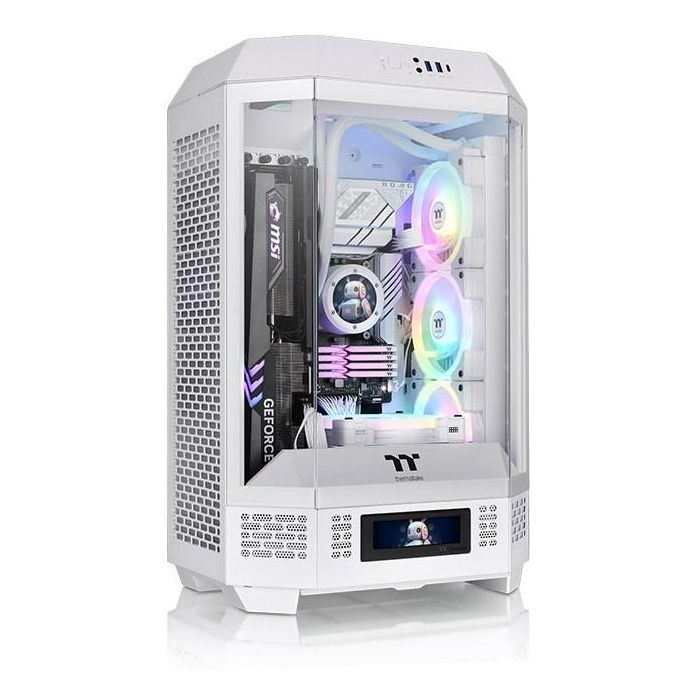 Thermaltake The Tower 300 Micro Torre PC Blanco con 2 Ventiladores de 140mm Preinstalados, Soporte para Discos Duros 2.5 y 3.5 pulgadas