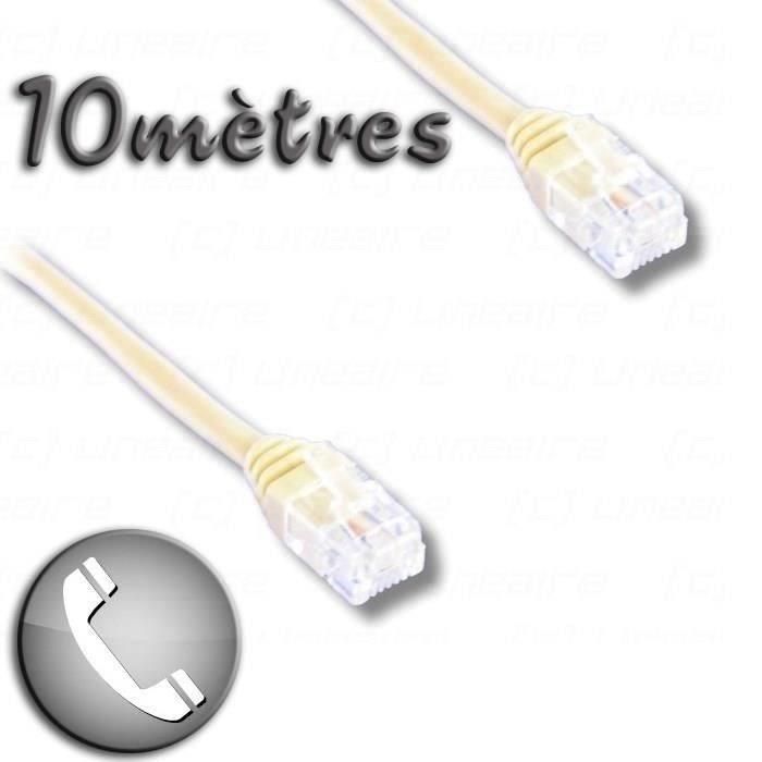 Cable ADSL RJ11 macho / RJ11 macho de 10 m Cable ADSL RJ11 macho / RJ11 macho de 10 m