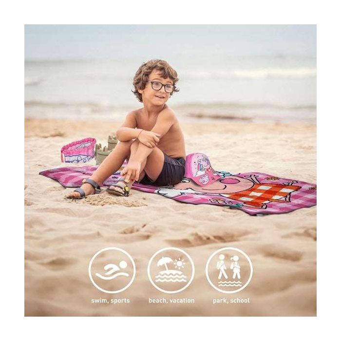 Cerdá Saquito con Toalla y Gorra Infantil Peppa Pig para Niños/Niñas de 2 a 8 Años - PINK 6