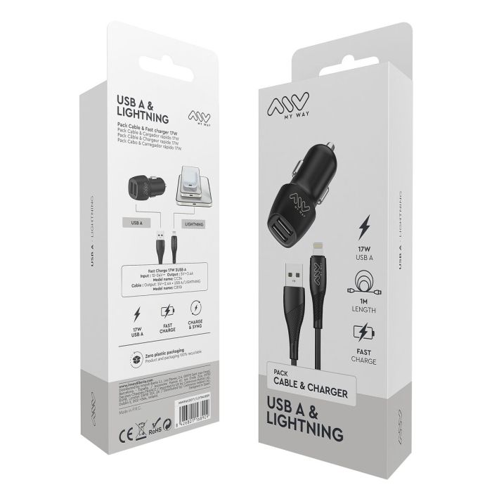 Cargador de Coche Myway Negro 1