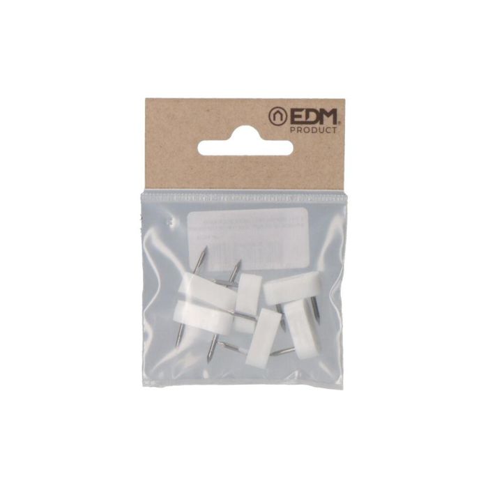 Edm Pack 6 uds. Tope Armario 2 Puntas 7x18mm Blanco 1