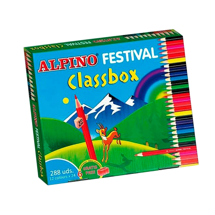 Alpino Lápices de Colores Festival Classbox Caja de 288 Unidades, 12 Colores Surtidos 1