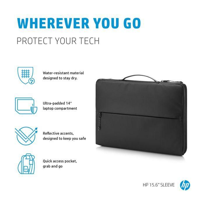 HP Funda Protectora para Portátil de 15.6 pulgadas - Acolchada, Resistente al Agua con Bolsillo Acceso Rápido y Detalles Reflectantes 7 HP Funda Protectora para Portátil de 15.6 pulgadas - Acolchada, Resistente al Agua con Bolsillo Acceso Rápido y Detalles Reflectantes 7