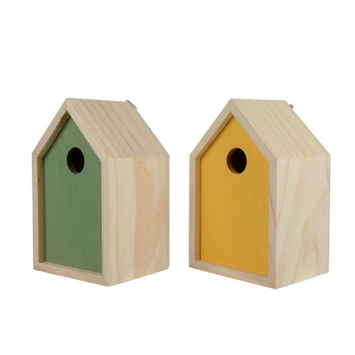Decoris Pajarera de Madera de Pino FSC 100% con Colgador Metálico, Modelos y Colores Variados, 10 x 13 x 20 cm 0 Decoris Pajarera de Madera de Pino FSC 100% con Colgador Metálico, Modelos y Colores Variados, 10 x 13 x 20 cm 0