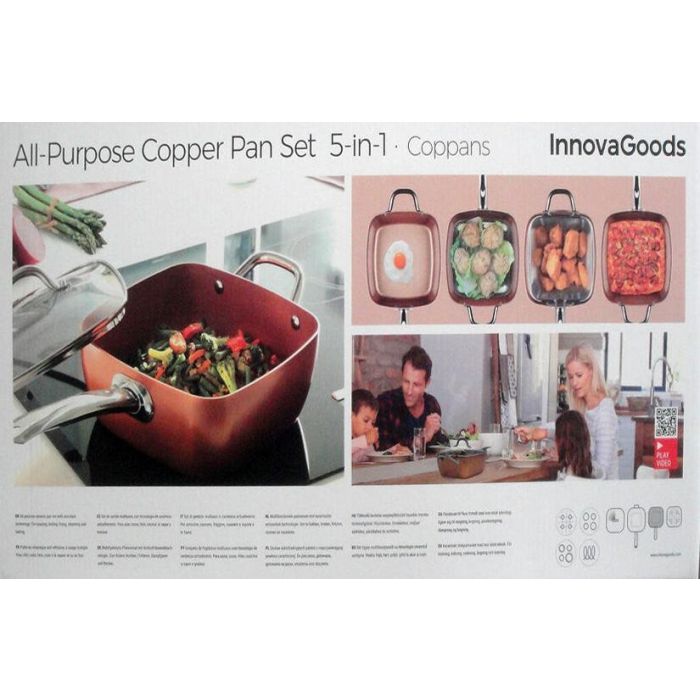 Set de Sartén Multifunción 5 en 1 Copper Coppans InnovaGoods 4 Piezas 1 Set de Sartén Multifunción 5 en 1 Copper Coppans InnovaGoods 4 Piezas 1