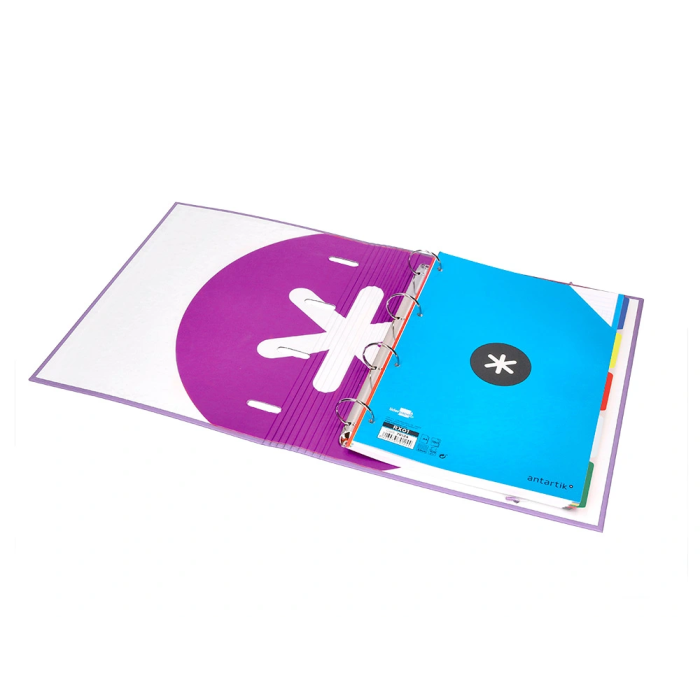 Antartik Carpeta con Recambio A4 Cuadro 5mm Forrada 4 Anillas 40mm Redondas con Solapa Color Lavanda 9 Antartik Carpeta con Recambio A4 Cuadro 5mm Forrada 4 Anillas 40mm Redondas con Solapa Color Lavanda 9