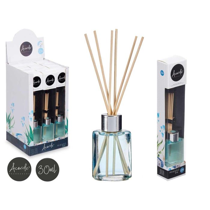 Mikado 30 ml Ropa Limpia Acorde - Vidrio, Palma de Ratan, 4.4x7.9x2.9 cm, Azul (24 Unidades) Mikado 30 ml Ropa Limpia Acorde - Vidrio, Palma de Ratan, 4.4x7.9x2.9 cm, Azul (24 Unidades)