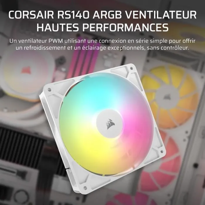 Corsair CO-9050186-WW Refrigeración para PC RS140 ARGB 140 mm Ventilador Individual Blanco 1