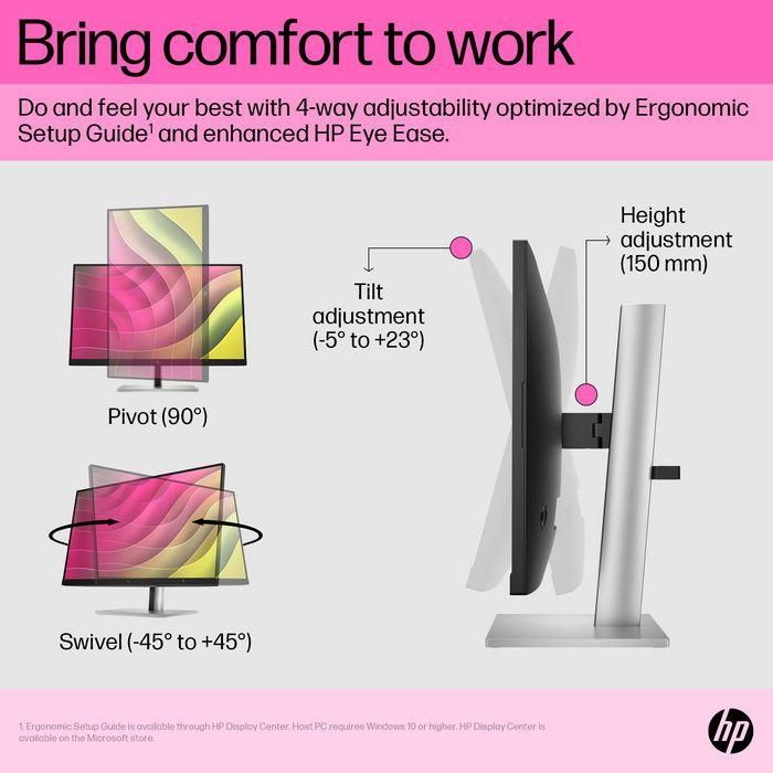 HP E24t G5 Monitor Táctil FHD - Pantalla Full HD Táctil con Enfoque Ergonómico y Flexibilidad para Oficina/Hogar 6