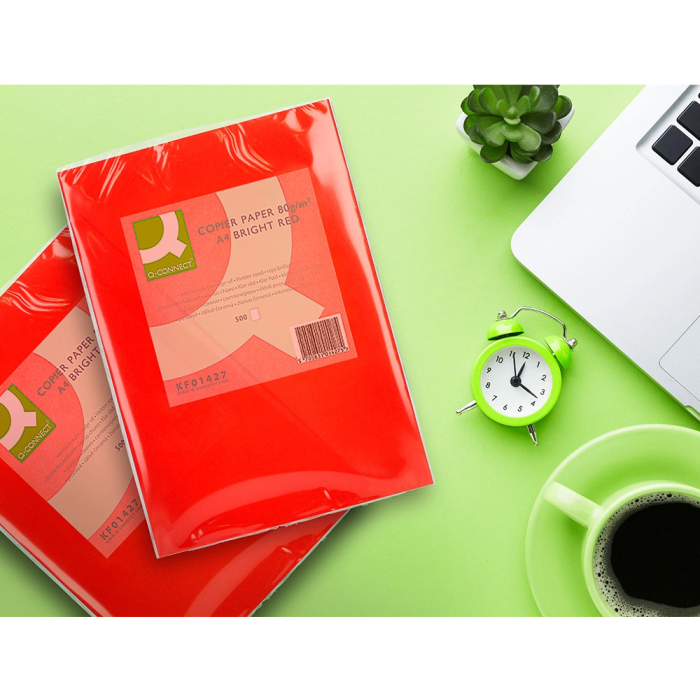 Q-connect Papel Color Din A4 80gr Rojo Intenso Paquete 500 Hojas 5 Q-connect Papel Color Din A4 80gr Rojo Intenso Paquete 500 Hojas 5
