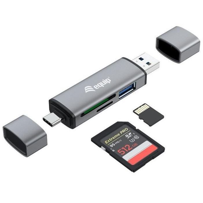 EQUIP LECTOR DE TARJETAS EXTERNO USB 3.0 DOBLE CONEXION USB & USB-C OTG 1 EQUIP LECTOR DE TARJETAS EXTERNO USB 3.0 DOBLE CONEXION USB & USB-C OTG 1