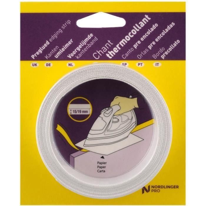 Borde de canto - NORDLINGER PRO - 23 mm x 5 m - Blanco satinado - Pre-encolado 2 Borde de canto - NORDLINGER PRO - 23 mm x 5 m - Blanco satinado - Pre-encolado 2