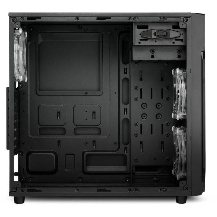 Sharkoon VG6-W RGB Semitorre ATX Gaming Negra, 3 Ventiladores LED RGB 120mm Preinstalados, Ventana Acrílica Frontal y Lateral 3