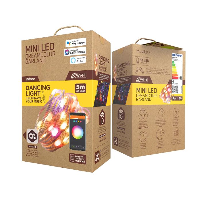 Muvit Guirnalda Luces Io Wifi Dreamcolor, Control Wi-Fi, Compatible con Google Home, Alexa, Siri, Efecto Musical, 66 LED, 5m 4 Muvit Guirnalda Luces Io Wifi Dreamcolor, Control Wi-Fi, Compatible con Google Home, Alexa, Siri, Efecto Musical, 66 LED, 5m 4