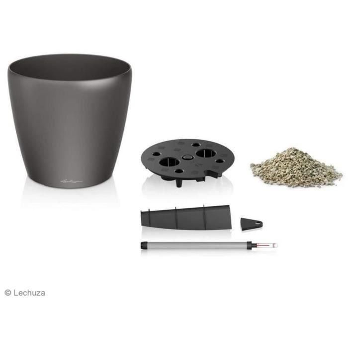 Maceta LECHUZA Classico Premium 60 - juego completo, antracita metalizado 1 Maceta LECHUZA Classico Premium 60 - juego completo, antracita metalizado 1