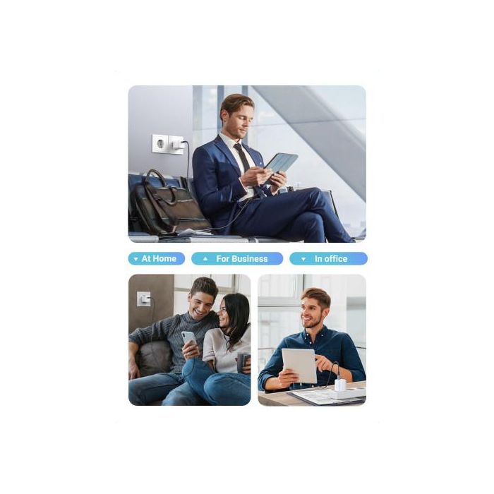 UGREEN 15326 Cargador USB C Nexode Mini 30W PD GaN Tech Blanco Carga Rápida 10