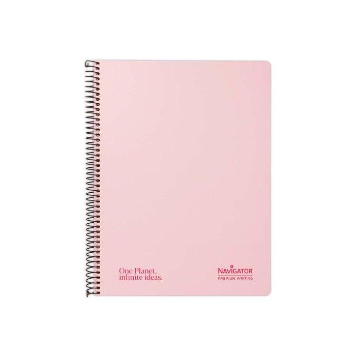 Bloc Navigator Tapa Extra A4 80H Cuadric.4X4 80G Pastel Rosa 5 unidades