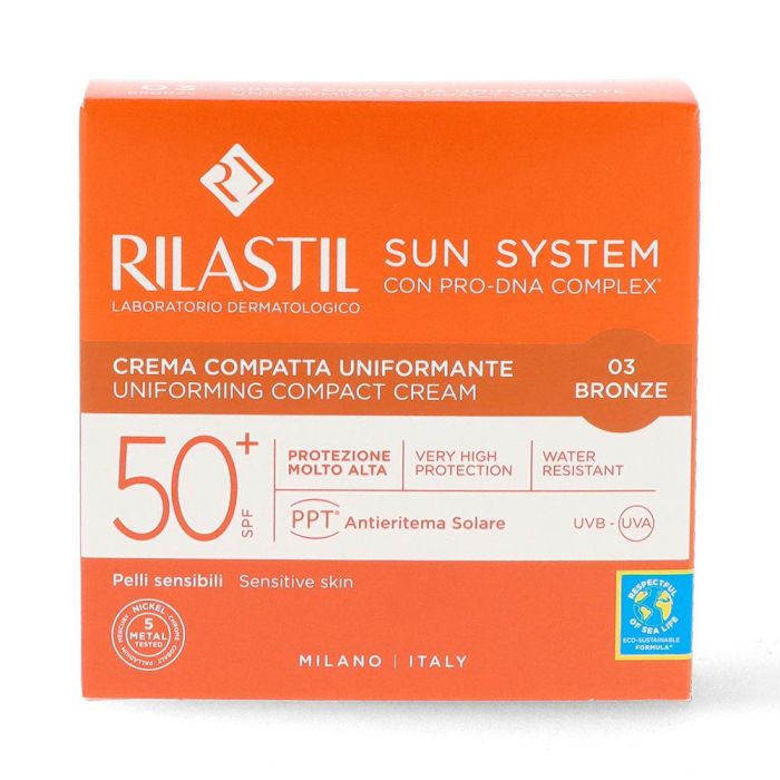 RILASTIL SUN SYSTEM SPF50+ Crema Compacta Bronce, Protección Solar Físico, Hipoalergénico, 10g RILASTIL SUN SYSTEM SPF50+ Crema Compacta Bronce, Protección Solar Físico, Hipoalergénico, 10g